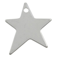 Rostfritt stål Smycken Hängen, ROSTFRITT STÅL, Star, ursprungliga färgen, 18x20x1mm, Hål:Ca 1mm, 200PC/Bag, Säljs av Bag