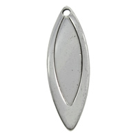 Edelstahl Schmuck Anhänger, Pferdeauge, Schwärzen, 8x26x1mm, Bohrung:ca. 1mm, 100PCs/Tasche, verkauft von Tasche