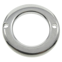 Rustfrit stål Connector, Stainless Steel, Donut, 1/1 løkke, oprindelige farve, 18x2mm, Hole:Ca. 1mm, 100pc'er/Bag, Solgt af Bag