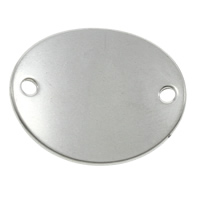 Rustfrit stål Connector, Stainless Steel, Flad Oval, 1/1 løkke, oprindelige farve, 23x19x1.50mm, Hole:Ca. 2mm, 100pc'er/Bag, Solgt af Bag