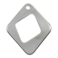 Rustfrit stål smykker Vedhæng, Stainless Steel, Rhombus, oprindelige farve, 22x27x1mm, Hole:Ca. 1mm, 100pc'er/Bag, Solgt af Bag