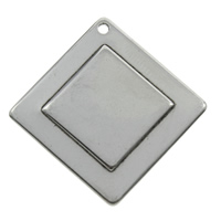 Rustfrit stål smykker Vedhæng, Stainless Steel, Rhombus, oprindelige farve, 27x1.5mm, Hole:Ca. 1mm, 100pc'er/Bag, Solgt af Bag