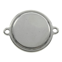 Nerezová ocel Connector, Nerez, Flat Round, 1/1 smyčka, Původní barva, 24x19x2mm, Otvor:Cca 1mm, 100PC/Bag, Prodáno By Bag