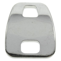 Rustfrit stål Connector, Stainless Steel, Rektangel, 1/1 løkke, oprindelige farve, 25x30x3mm, Hole:Ca. 7x6mm, 100pc'er/Bag, Solgt af Bag