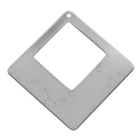 Edelstahl Schmuck Anhänger, Rhombus, originale Farbe, 43x1mm, Bohrung:ca. 1mm, 100PCs/Tasche, verkauft von Tasche