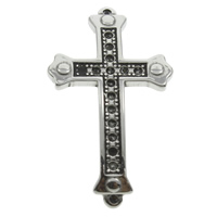 Edelstahl Anhänger Einstellung, Kreuz, Schwärzen, 23x39x6mm, Bohrung:ca. 1mm, Innendurchmesser:ca. 1mm, 100PCs/Tasche, verkauft von Tasche