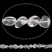 Grânulos de quartzo natural clara, Cristal branco, naturais, 7x10x8mm-10x15x8mm, Buraco:Aprox 1mm, comprimento Aprox 15.5 inchaltura, 10vertentespraia/Bag, Aprox 32PCs/Strand, vendido por Bag