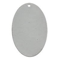 Rustfrit stål smykker Vedhæng, Stainless Steel, Flad Oval, oprindelige farve, 25x39x1mm, Hole:Ca. 1mm, 100pc'er/Bag, Solgt af Bag