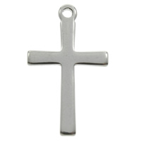 Rostfritt stål Cross Hängen, ROSTFRITT STÅL, ursprungliga färgen, 12x20x1mm, Hål:Ca 1mm, 1000PC/Bag, Säljs av Bag