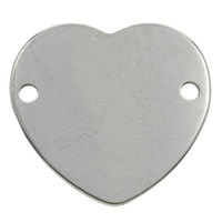 Rustfrit stål Connector, Stainless Steel, Heart, 1/1 løkke, oprindelige farve, 31x29x1.50mm, Hole:Ca. 1.5mm, 100pc'er/Bag, Solgt af Bag