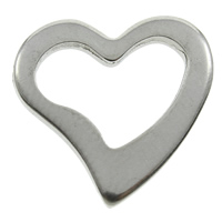 Rustfrit stål Linking Ring, Stainless Steel, Heart, oprindelige farve, 15x15x1.50mm, Hole:Ca. 5-10mm, 200pc'er/Bag, Solgt af Bag