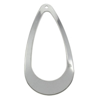 Rustfrit stål smykker Vedhæng, Stainless Steel, Teardrop, oprindelige farve, 25x50x1mm, Hole:Ca. 1mm, 100pc'er/Bag, Solgt af Bag