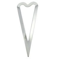 Acier inoxydable Coeur Pendentifs, couleur originale, 23x63x2mm, Trou:Environ 1mm, 100PC/sac, Vendu par sac