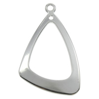 Rustfrit stål smykker Vedhæng, Stainless Steel, Triangle, oprindelige farve, 21x34x1.50mm, Hole:Ca. 1mm, 100pc'er/Bag, Solgt af Bag