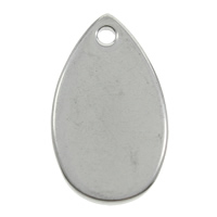 Bijoux pendentifs en acier inoxydable , larme, couleur originale, 10x18x1mm, Trou:Environ 1mm, 200PC/sac, Vendu par sac