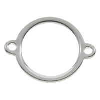 Rustfrit stål Connector, Stainless Steel, Donut, 1/1 løkke, oprindelige farve, 21x16x1mm, Hole:Ca. 1mm, 200pc'er/Bag, Solgt af Bag