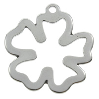 Pendentif fleur en acier inoxydable, couleur originale, 18x19x1mm, Trou:Environ 1mm, 200PC/sac, Vendu par sac