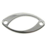 Rustfrit stål Connector, Stainless Steel, Horse Eye, 1/1 løkke, oprindelige farve, 21x11x1mm, Hole:Ca. 1mm, 200pc'er/Bag, Solgt af Bag