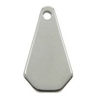 Bijoux pendentifs en acier inoxydable , couleur originale, 9x18x1mm, Trou:Environ 1mm, 200PC/sac, Vendu par sac