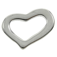 Rustfrit stål Linking Ring, Stainless Steel, Heart, oprindelige farve, 17x12x1mm, Hole:Ca. 11.7x6.5mm, 200pc'er/Bag, Solgt af Bag