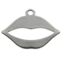 Bijoux pendentifs en acier inoxydable , lèvre, couleur originale, 17x13x11mm, Trou:Environ 1mm, 200PC/sac, Vendu par sac