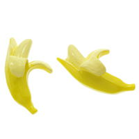 Food Resin Cabochon Banana flat back yellow Sold By Bag