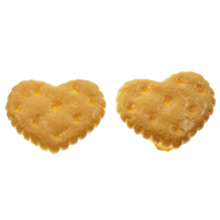 Food Resin Cabochon Biscuit flat back yellow Sold By Bag