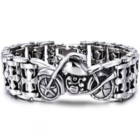 Roestvrij staal Armband, Motorfiets, voor de mens & zwart maken, 24mm, Per verkocht Ca 8.6 inch Strand