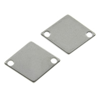 Edelstahl Schmuckverbinder, Rhombus, 1/1-Schleife, originale Farbe, 14x11mm, Bohrung:ca. 1mm, 200PCs/Tasche, verkauft von Tasche