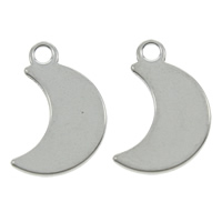 Stainless Steel Pendants Moon original color Approx 1mm Sold By Bag