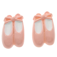 Mode Cabochons en résine, chaussures, dos plat, rose, 15x24x6mm, 100PC/sac, Vendu par sac