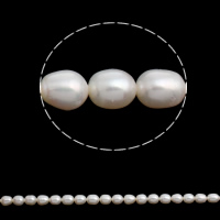 Rice Kulturan Slatkovodni Pearl perle, Riža, prirodan, bijel, 6-7mm, Rupa:Približno 0.8mm, Prodano Per Približno 15.5 inčni Strand