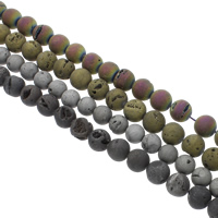 Laugh Rift Agate Kraal, Ronde, plated, natuurlijke & verschillende grootte voor keus, meer kleuren voor de keuze, Gat:Ca 1mm, Per verkocht Ca 15.5 inch Strand