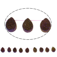 Druzy Beads Ice Quartz Agate Teardrop natural druzy style multi-colored Approx 1mm Sold Per Approx 7.5 Inch Strand