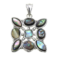 Natural Abalone Shell Pendants Brass with Abalone Shell platinum color plated nickel lead & cadmium free Approx Sold By Lot