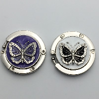 Colgador de Bolso, aleación de zinc, Mariposa, chapado en color de platina, esmalte & con diamantes de imitación, más colores para la opción, libre de níquel, plomo & cadmio, 45mm, 3PC/Grupo, Vendido por Grupo