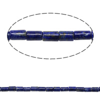 Lapislazuli Perlen, natürlicher Lapislazuli, Zylinder, 5.5-7x4-4.5mm, Bohrung:ca. 0.5mm, Länge ca. 15.5 ZollInch, 2SträngeStrang/Menge, ca. 61PCs/Strang, verkauft von Menge