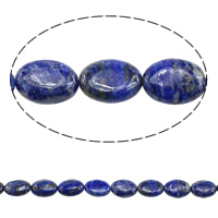 Lapis lazuli Gyöngyök, Természetes Lapis lazuli, Lapos ovális, 16x12x5-6mm, Lyuk:Kb 1mm, Hossz Kb 16 inch, 2Strands/Lot, Kb 28PC-k/Strand, Által értékesített Lot