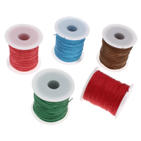 Wax Koord, Gewaxt katoenen koord, met kunststof spoel, meer kleuren voor de keuze, 1mm, Ca 70m/spool, Verkocht door spool