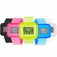 Mode Barn Watch, Silikon, med plast urtavla, rostfritt stål spänne, för barn & vattentät & luminated, fler färger för val, 38.92x38.92x14mm, 21.95mm, Längd Ca 10 inch, Ca 20PC/Lot, Säljs av Lot