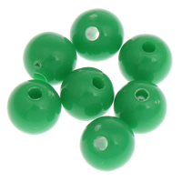 Abalorios Acrílicos Sólidos, Acrílico, Esférico, diverso tamaño para la opción & color sólido, verde, agujero:aproximado 1mm, Vendido por Bolsa