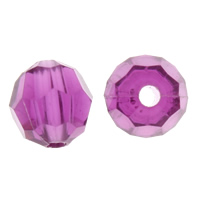 Prozirni akril perle, transparentan & faceted, ljubičasta boja, 8mm, Rupa:Približno 1mm, Približno 2450računala/Torba, Prodano By Torba