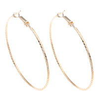 Ijzer Hoop Earring, gold plated, nikkel, lood en cadmium vrij, 65x64x2mm, Verkocht door pair