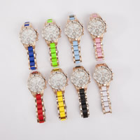 Femmes montre-bracelet, alliage de zinc, avec Titane de Revertex & verre, Placage, plus de couleurs à choisir, protéger l'environnement, sans nickel, plomb et cadmium, 35mm, 20mm, Longueur Environ 7.4 pouce, 10PC/lot, Vendu par lot