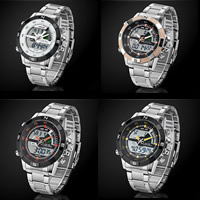 Reloj de Pulsera para Hombre, acero inoxidable, con Vidrio, más colores para la opción, libre de níquel, plomo & cadmio, 47.5x16.6mm, 21mm, longitud aproximado 11.4 Inch, 2PCs/Grupo, Vendido por Grupo