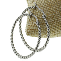 Mens Stainless Steel Hoop Korvakorut, Ruostumaton teräs, alkuperäinen väri, 35x36mm, Myymät Pair