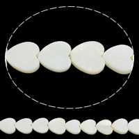 Natural White Shell Kralen, Hart, natuurlijk, 12x12x3mm, Gat:Ca 0.8mm, Lengte Ca 15.5 inch, 10strengen/Bag, Ca 32pC's/Strand, Verkocht door Bag