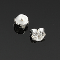 925 Sterling Zilver Tension Ear Moer, 5x4.50x3mm, Gat:Ca 1mm, Verkocht door pair