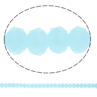 Imitação grânulos de cristal de CRYSTALLIZED™, Rondelle, facetada & imitação de cristal CRYSTALLIZED™, aguamarinha, 6x4mm, Buraco:Aprox 1mm, comprimento Aprox 18 inchaltura, 10vertentespraia/Bag, Aprox 97PCs/Strand, vendido por Bag