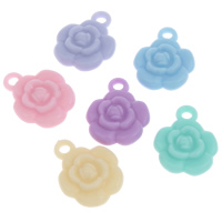 Acrylic Pendants Flower solid color mixed colors Approx 2mm Approx Sold By Bag